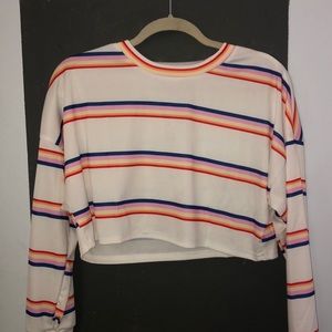 Long Sleeved Cropped Striped Shirt Never Worn